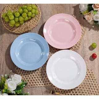 ADAMAS จานเมลามีน 8 นิ้ว สีฟ้า PONY-BL