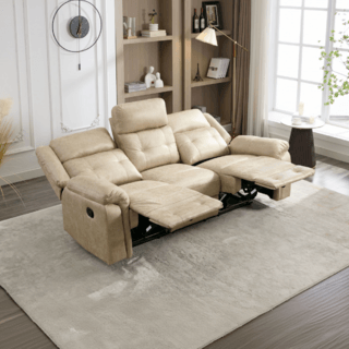 PULITO เก้าอี้พักผ่อนหนังสังเคราะห์ 3 ที่นั่ง รุ่น VINCENT ขนาด 209x96x101.5 ซม. สีเบจ