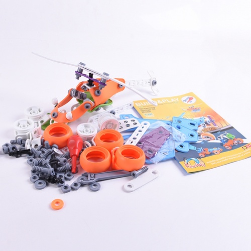 TOYS ของเล่นบล็อคประกอบรถและเครื่องบิน (132ชิ้น) 5in1#J-101 ขนาด (40x8.5x24.8 ซม.)