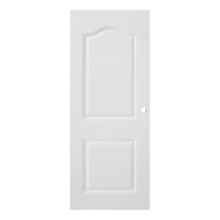 WELLINGTAN ประตูภายนอก UPVC บานทึบ 2ฟักโค้ง รุ่น UPVC-WE002 ขนาด 80x200ซม. สีขาว (เจาะลูกบิด)