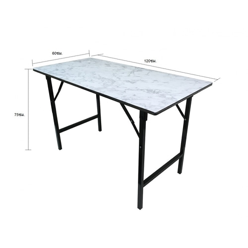 DELICATO โต๊ะเอนกประสงค์ รุ่นMD443 Torano ขนาด 60x120x75 ซม. ลายหินขาว