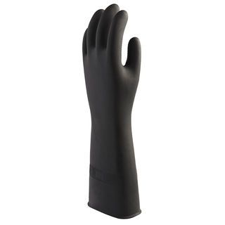 STRONG MAN ถุงมือยางหนาพิเศษ ทนสารคมี Size L ยาว 16 นิ้ว รุ่น HEAVY DUTY สีดำ