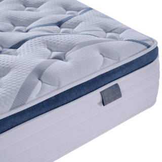 Truffle ที่นอนพ็อกเก็ตสปริงเสริมยางพารา รุ่น Petunia ขนาด 180x200x29 ซม. (6ฟุต) สีขาว-น้ำเงิน