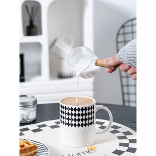 AILO แก้วเซรามิค 8 ซม. 350 มล. DRAK-02 สีขาวดำ