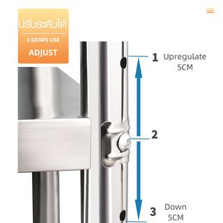 CROWN โต๊ะเตรียมสเตนเลส 2 ชั้น พร้อมชั้นวาง 120x60x80 ซม. NOELLE (1/2)