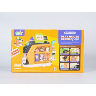 TOYS ของเล่นเครื่องแคชเชียร์คิดเงินพร้อมอุปกรณ์กาแฟ รุ่น GJJ-H-94 ขนาด 46x13x27.5 ซม. คละสี