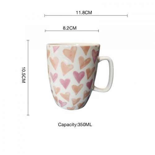 AILO แก้วเซรามิค 8 ซม. 350 มล. LOVE-02 สีขาว