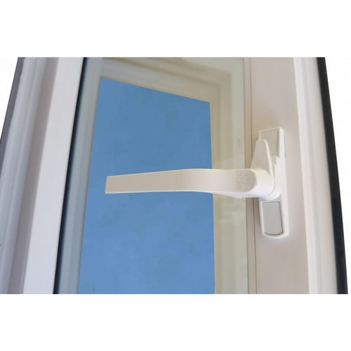 WELLINGTAN หน้าต่างไวนิล บานเปิด (กระจกสีฟ้าสะท้อนแสง) RBW007 60x110ซม. สีขาว พร้อมมุ้ง