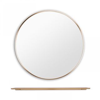 Nice ชุดกระจกอะลูมิเนียม ทรงกลม พร้อมถาด 60X60 ซม. รุ่น แองเจล่า-โกล สีทอง