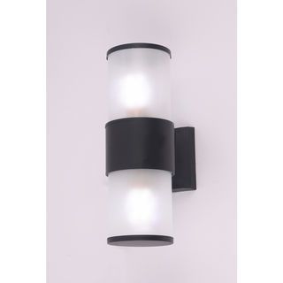 EILON โคมไฟติดผนังโมเดิร์น ทรงกระบอกกลม 2*E27 ขนาด 10.8x30cm IP65 รุ่น MVW027-D(B) สีดำ