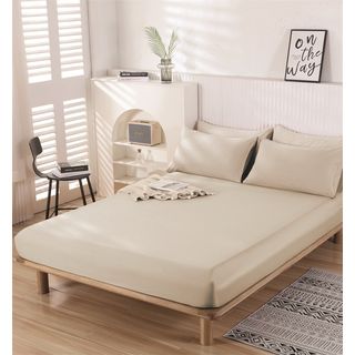 Truffle ผ้าปูที่นอน 1 ชิ้น รุ่น Rina-01 ขนาด 5 ฟุต สีกากี