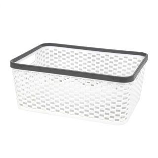GOME ตะกร้าอเนกประสงค์ทรงเหลี่ยม รุ่น Rattan TG59894G ขนาด 26x35x14 ซม.(10L) สีขาว