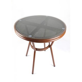 โต๊ะสนามหน้ากระจก Brunon 70x74ซม. สีเทาเข้ม