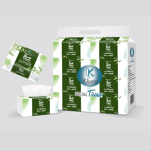 KLEARA กระดาษเช็ดหน้า 3 ชั้น HY009 ขนาด 9x23.5x19 cm. 250 แผ่น (แพ็ค 8)