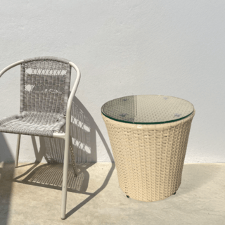 (1/2)SUMMER SETโต๊ะ outdoor อลูมิเนียม Kood ขนาด 45x45x45 ซม. สีเบจ