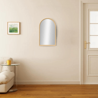 Nice กระจกมีกรอบทรงเหลี่ยมมน (PS) รุ่น คากามิ-03 ขนาด 47x72 ซม. สีไม้ธรรมชาติ 