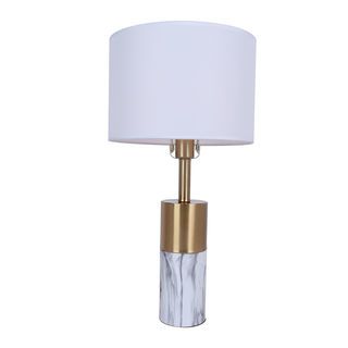 EILON โคมไฟตั้งโต๊ะ ขั้ว E27 ขนาด 30x30x58cm รุ่น Y004 สีขาว-ทอง