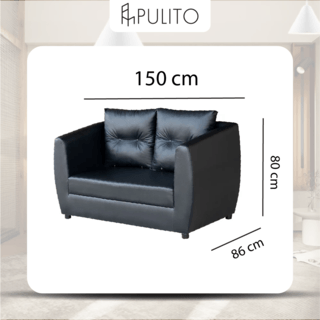 PULITO โซฟา รุ่น Utah ขนาด 150x80x86ซม.สีดำ