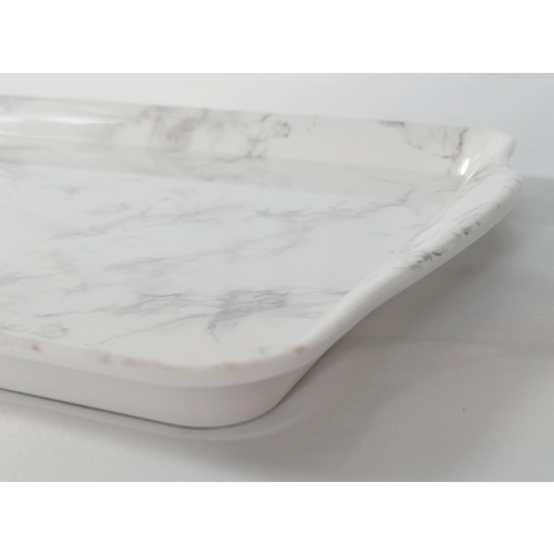 NIBIRU ถาดเสิร์ฟเมลามีนทรงเหลี่ยม 15.5 นิ้ว (มอก.) JINNY สีขาว