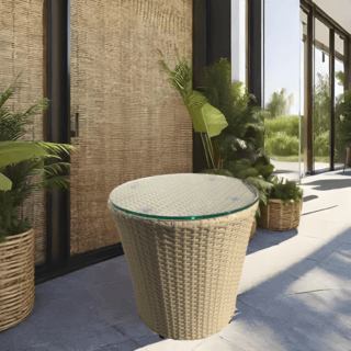 (1/2)SUMMER SETโต๊ะ outdoor อลูมิเนียม Kood ขนาด 45x45x45 ซม. สีเบจ