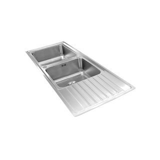 CLOSE อ่างล้างจาน 2 หลุมมีที่พัก SUS304  ขนาด 130X50X19 ซม. SPACE