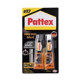 Pattex กาวดูโร่ อีพ็อกซี่ปะเหล็ก แห้งเร็ว 15 ml. สีเทา