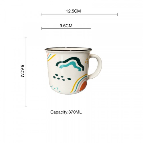 AILO แก้วเซรามิค 9.5 ซม. 370 มล. SAHARA-02 สีขาว