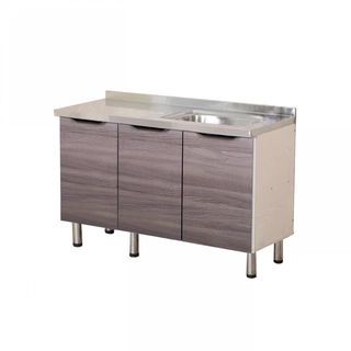 CLOSE ตู้ซิ้งค์หน้าบานกระจก 50×120×82ซม. MONSTERA S-120 สีไม้ธรรมชาติ