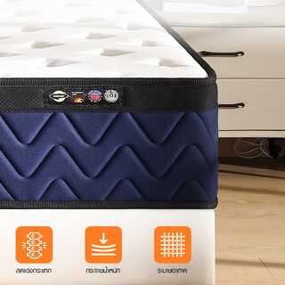 SLOON ที่นอนพ็อกเก็ตสปริง รุ่น Cloudrest ความหนา 8 นิ้ว ขนาด 180x200x20 ซม. (6ฟุต) สีขาว 