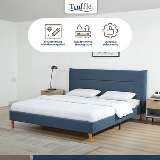 TRUFFLE เตียงนอนหัวเบาะ รุ่น VANNES-CB ขนาด 180x200 ซม. (6ฟุต) สีน้ำเงินโคบอลต์