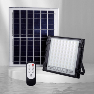 JD โคมไฟสปอร์ตไลท์โซลาร์เซลล์ 60W พร้อมรีโมท รุ่นJDTGD-8860W+รีโมท IP65 แสงวอร์มไวท์