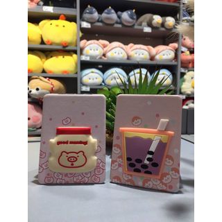 USUPSO กระจกพกพาทรงเหลี่ยม black milk tea ขนาด 6.2x8.7x1 (#BD)