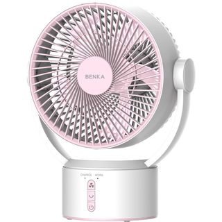 BENKA พัดลมตั้งโต๊ะชาร์จไฟแบบพกพา ขนาด 9 นิ้ว รุ่น KN-L2829 สีชมพู