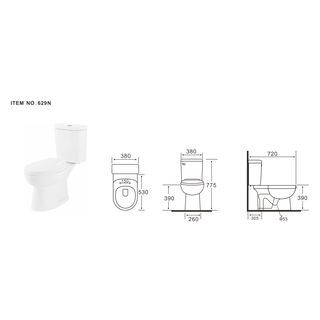 Verno สุขภัณฑ์สองชิ้นแบบกดบน รุ่น จีโอพลัส VN-629N