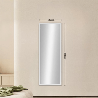 Nice กระจกมีกรอบ (PS) รุ่น สลิม-ไวท์ ขนาด 30x90 ซม. สีขาว 