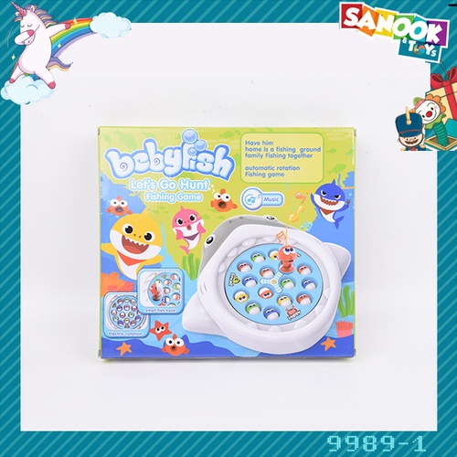 TOYS ชุดของเล่นบ่อตกปลาอัตโนมัติ(15ตัว)ทรงปลาฉลาม#9989-1 ขนาด32x4.7x29ซม.คละสี