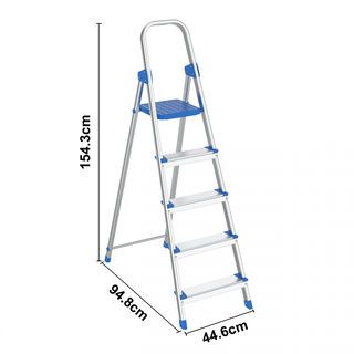 HUMMERบันไดอะลูมิเนียมพร้อมมือจับ 5ขั้น รุ่น GB4028-5 (รับน้ำหนักได้สูงสุด 150กก.)