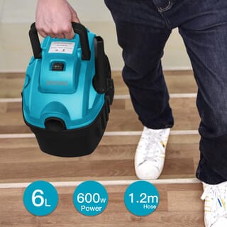 INOVAC เครื่องดูดฝุ่นดูดน้ำ 600 วัตต์ ขนาด 6 ลิตร รุ่น RL215 สีฟ้า