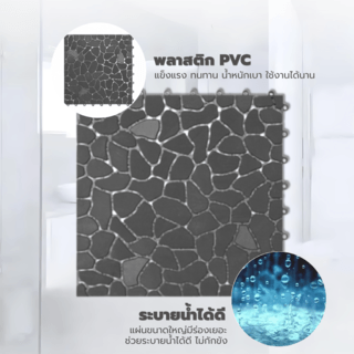 Primo แผ่นกันลื่นPVCลายหินเล็ก (4ชิ้น/แพ๊ค) รุ่น Rock Stone BYF003-GY ขนาด 28×28x0.7 ซม. สีเทา