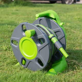 Tree’O Plus ชุดสายยางติดผนังพร้อมหัวฉีดน้ำและอุปกรณ์ รุ่นDY62220B ขนาด1/2” ยาว20เมตร สีเขียวเทา