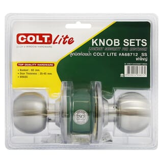 COLT LITE ลูกบิดห้องน้ำ จานใหญ่ สเตนเลส-201 รุ่น A68712 SS สีสเตนเลส