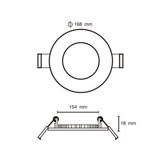V.E.G.lighting ดาวน์ไลท์ LED แบบฝังหน้ากลม 6 นิ้ว 12W รุ่นTP-CDW-12DL-4V แสงเดย์ไลท์ (แพ็ก 4 ชิ้น)