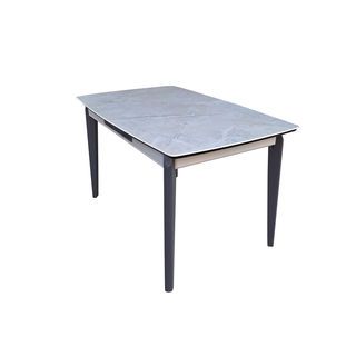 DELICATO ชุดโต๊ะอาหารท็อปลายหินอ่อน 4 ที่นั่ง รุ่น GLOSSIO โต๊ะ: 130x80x75 ซม. เก้าอี้: 46x48x90 ซม. สีเทา