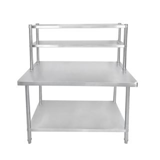 CROWN โต๊ะเตรียมสเตนเลส 2 ชั้น พร้อมชั้นวาง SUS304 150x80x160 ซม. NOELLE-SS304 (1/2)