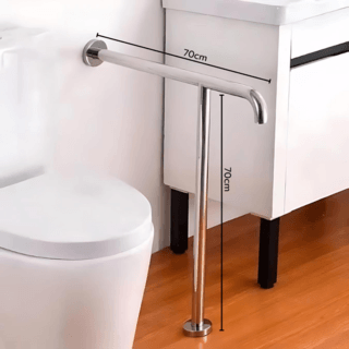 Verno ราวทรงตัวสแตนเลส 304 รูปตัว T รุ่นVN-3270T ขนาด 70x70 ซม. สีแฮร์ไลน์