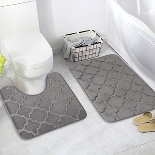 Primo พรมชุดห้องน้ำ รุ่น 2JJ4565D สีเทา