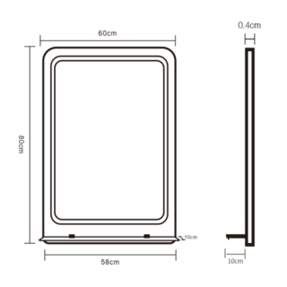 Nice กระจกชั้นวางไม่มีกรอบ พร้อมชั้นวาง รุ่น JLLS031 ขนาด 60x80x0.4 ซม. สีใส