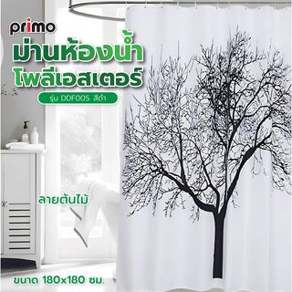 Primo ม่านห้องน้ำโพลีเอสเตอร์ ลายต้นไม้ รุ่น DDF005 ขนาด 180x180 ซม. สีดำ