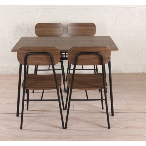 DELICATO ชุดโต๊ะอาหาร 4 ที่นั่ง รุ่น ALIN โต๊ะ : 110x70x75 ซม. เก้าอี้ : 45x44.5x85 ซม. สีน้ำตาลเข้ม