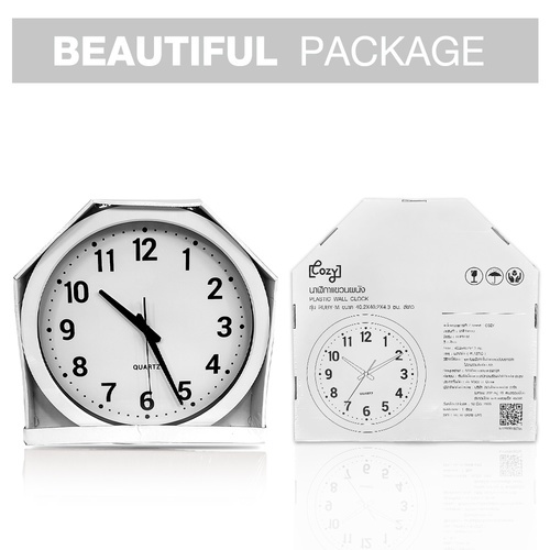 COZY นาฬิกาแขวนผนัง รุ่น RUBY-M ขนาด 40.2x40.2x4.3 ซม. สีขาว